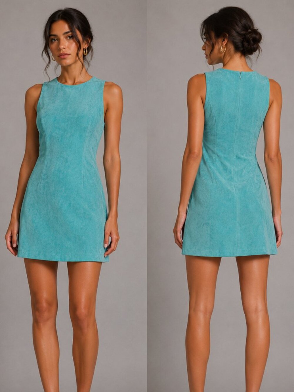 NEW Vintage XOXO 90s Faux Suede Sleeveless Mini Dress Size Small